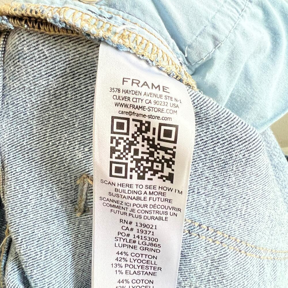 Frame Le Garcon Skinny Mid Rise Jeans Women's 29 Distressed Stretch Medium Wash - Picture 9 of 9